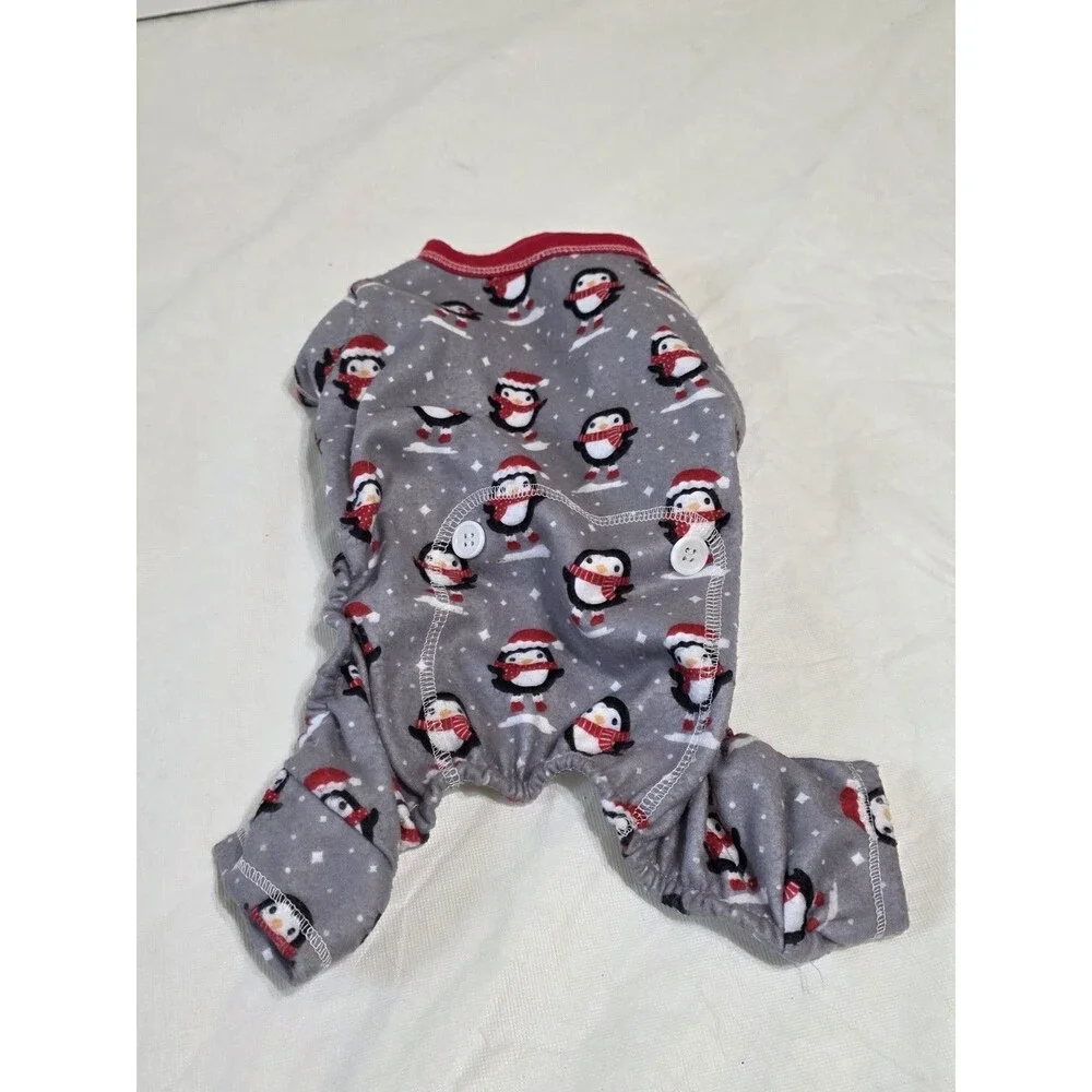 Penguins Pup Crew Grey Dog Pajamas Size Small